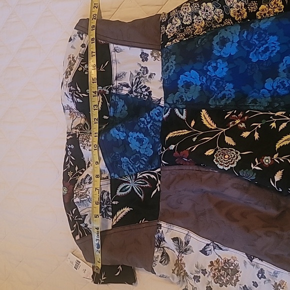 Anthropologie Strapless Dress in Blue, Black, and Brown - Picture 9 of 14